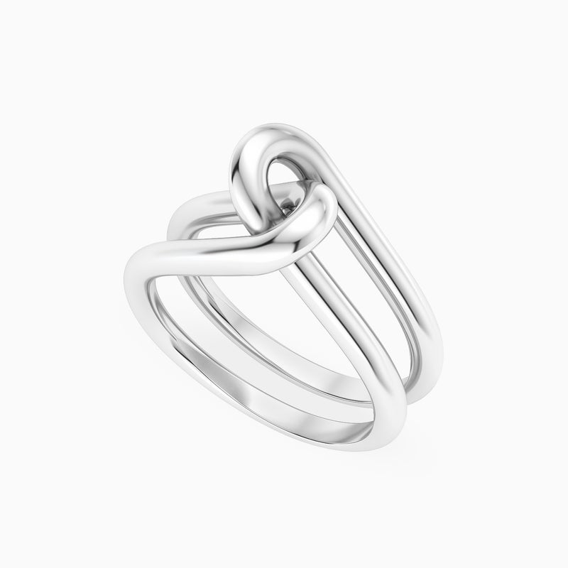 ويفز من لازوردي خاتم شكل عقدة متداخلة فضة - Image 3